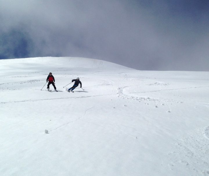 mountain skiing or skimo course
